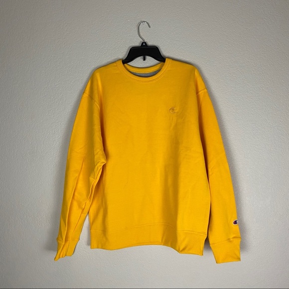 Champion Authentic Yellow Pullover Mens Large - Picture 1 of 6